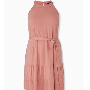 NWT, Dusty Coral woven sleeveless tiered dress